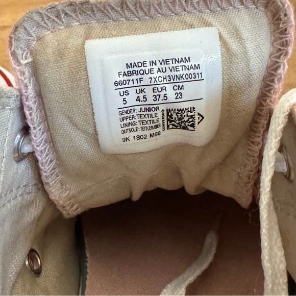 Converse All Star Girls Size 5 Pink CTAS Madison OX Cherry Blossom - Picture 6 of 10